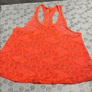 Concert by Claire Pink Floral Swimsuit Sheer Top